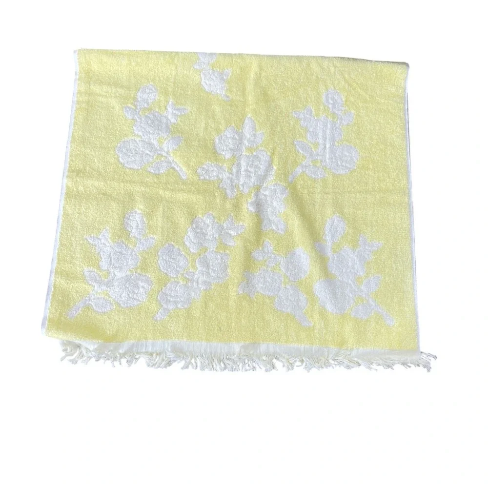 Vintage‎ Royal Family Cannon Towel Yellow White Floral Vintage Cotton 3pc